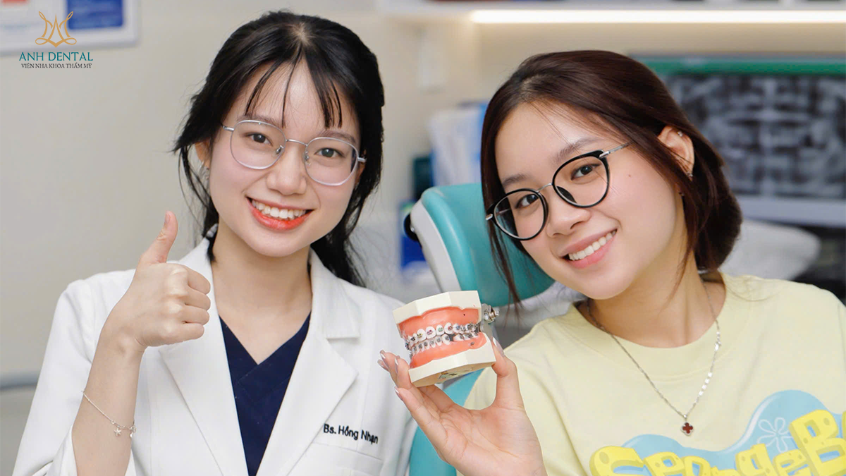 niềng răng bị hóp thái dương