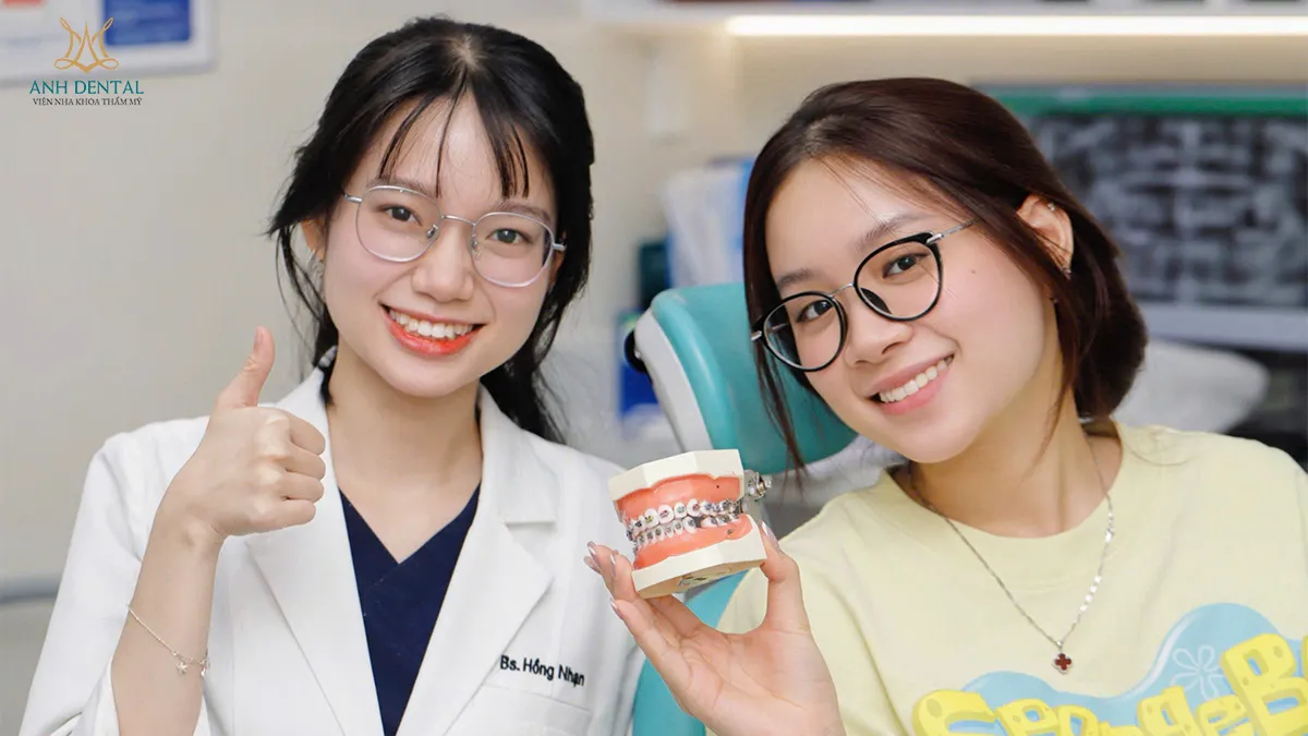 niềng răng bị hóp thái dương