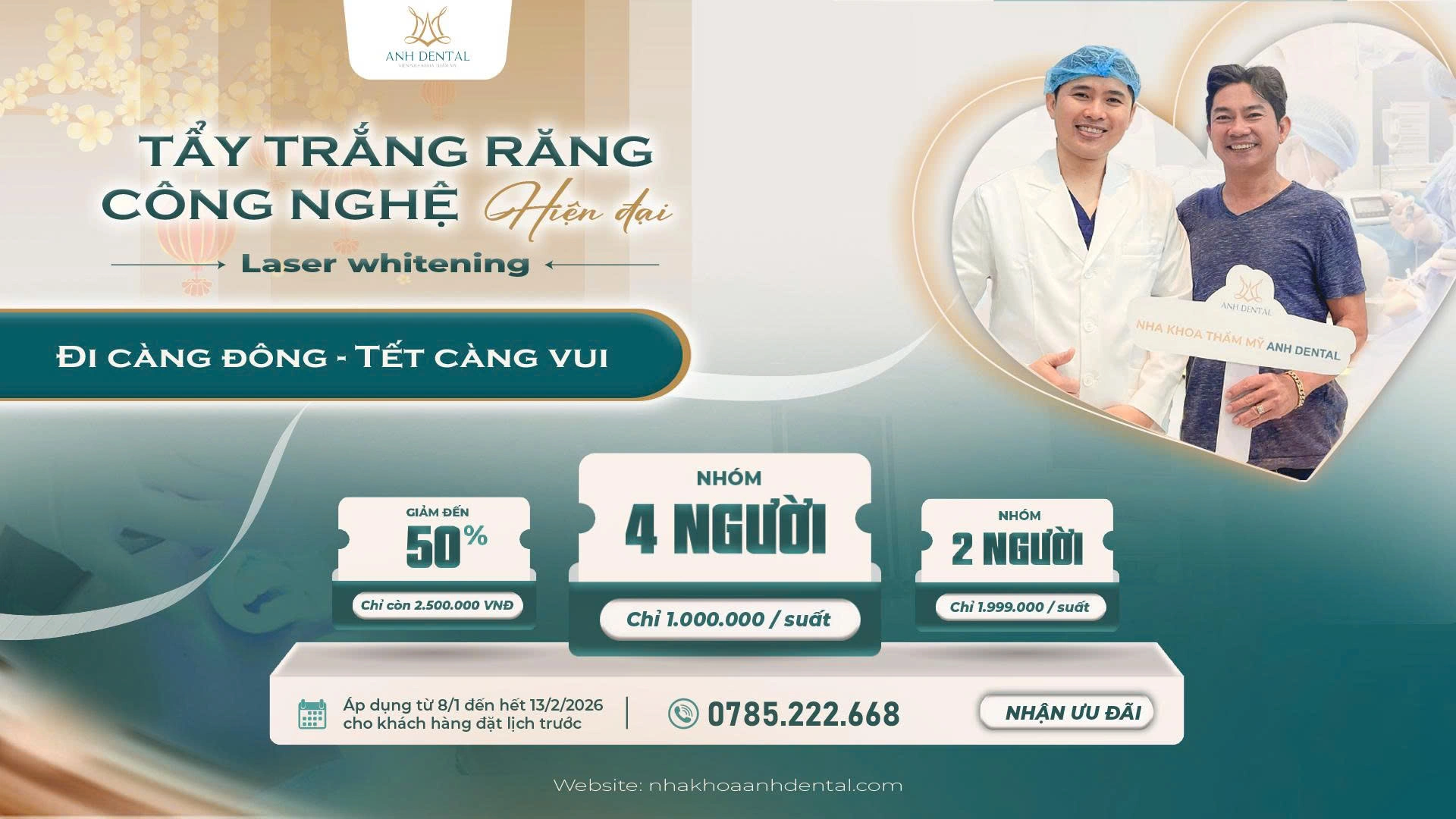 tẩy trắng răng chỉ từ 1 triệu đồng