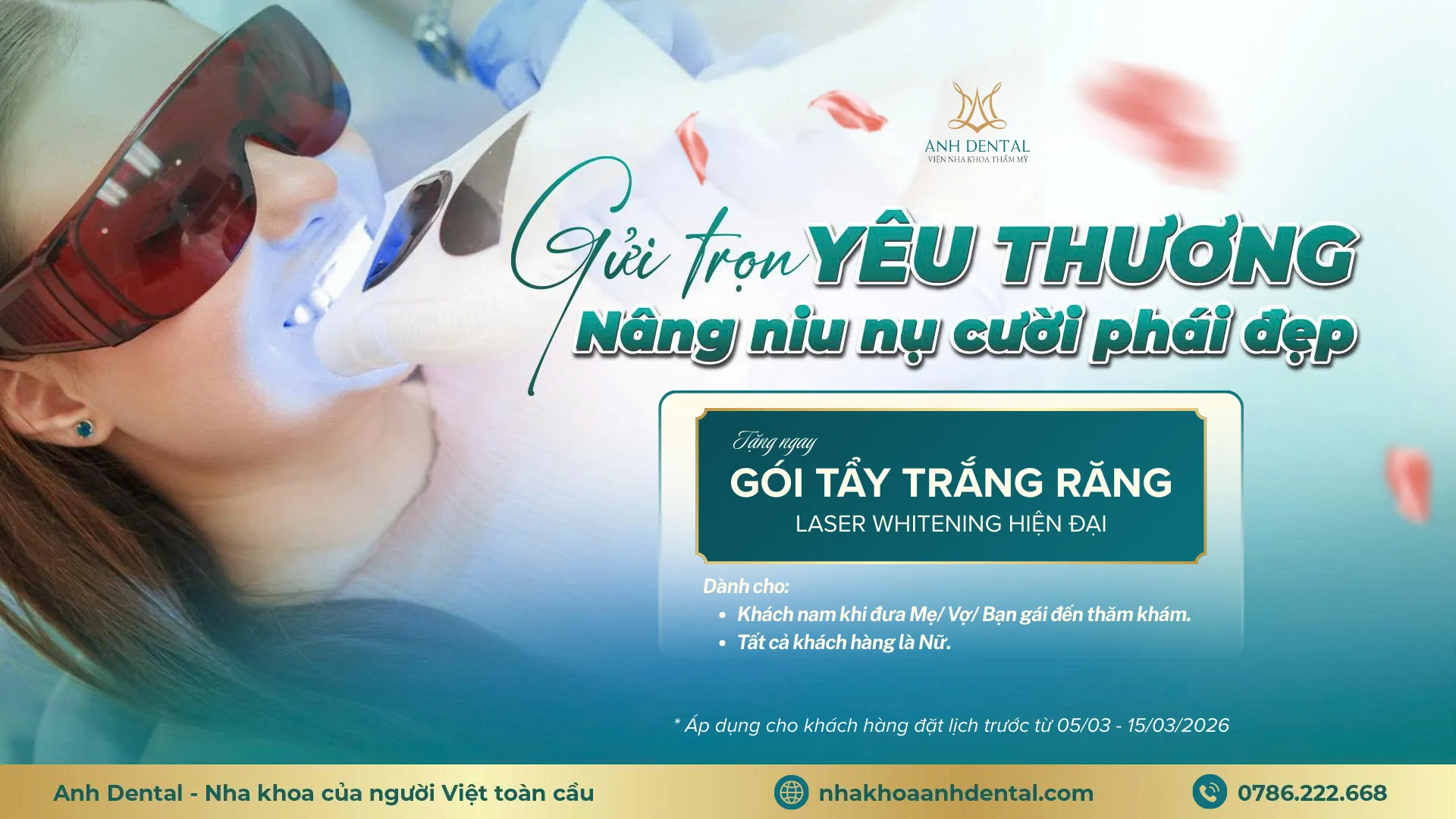 ưu đãi 8/3 tẩy trắng răng